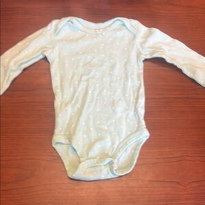 Mint green Polka Dot long sleeve onesie